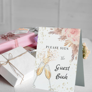 Bridal Shower bubbly brunch guest book sign