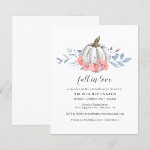 Bridal Shower Budget White Pumpkin Fall in Love