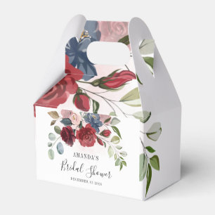 Bridal Shower Burgundy Rustic Floral Custom Favour Box