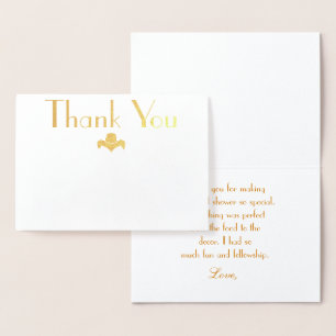 Bridal Shower Butterflies Thank You for Hosting Foil Card