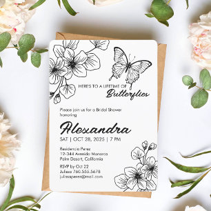 Bridal Shower Butterfly Invitation, Matte Invitation