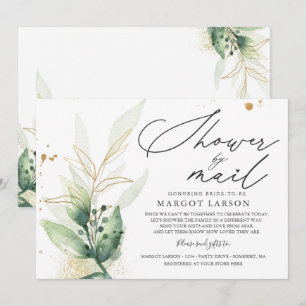 Bridal Shower By Mail Invitation Greenery & Gold
