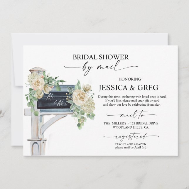 Bridal shower by mail, long distance, Bridal,  Invitation (Front)