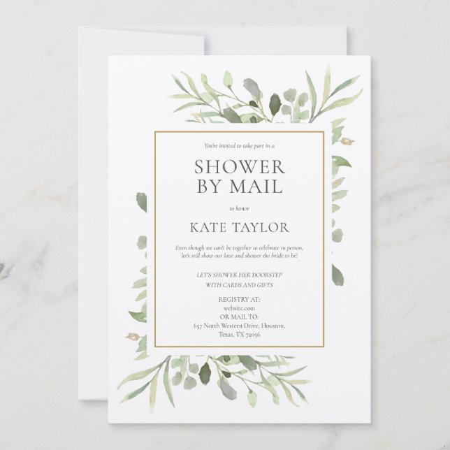 Bridal Shower By Mail Long Distance Rustic Invitation (Front)