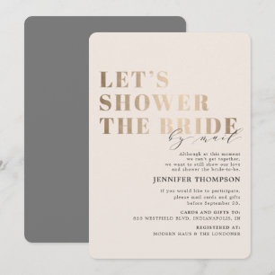 Bridal Shower By Mail Taupe & Gold Bridal Shower Invitation