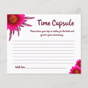 Bridal Shower card Time Capsule Advice for Couple 
