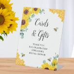Bridal Shower Cards Gifts Sunflower Bee Honeycomb Pedestal Sign<br><div class="desc">This bridal shower sign features a watercolor floral design with sunflowers,  eucalyptus leaves,  honey bees and honeycomb. Personalise it with your text. Matching bridal shower products available.</div>