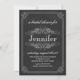 Bridal Shower   Chalk Board Theme Bridal Shower Invitation