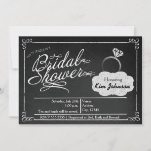Bridal Shower Chalk Vintage Chalkboard Invitation