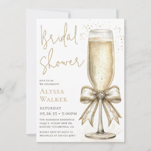 Bridal Shower Champagne Glass Invitation