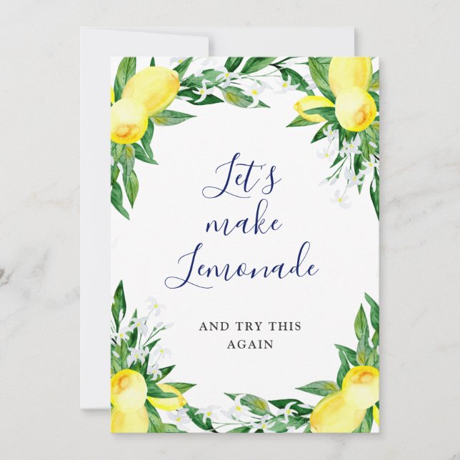 Bridal Shower Change of Plans Lemons Greenery Invitation (Front)