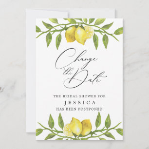 Bridal Shower Change of Plans Lemons Greenery Invitation