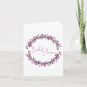 Bridal Shower Chic Violet Leafy Wreath Custom Invitation