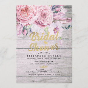 Bridal Shower Chic Watercolor Boho Floral Feather Invitation