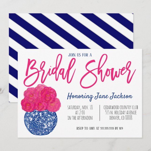 Bridal Shower Chinoiserie Chic Invitation (Front/Back)