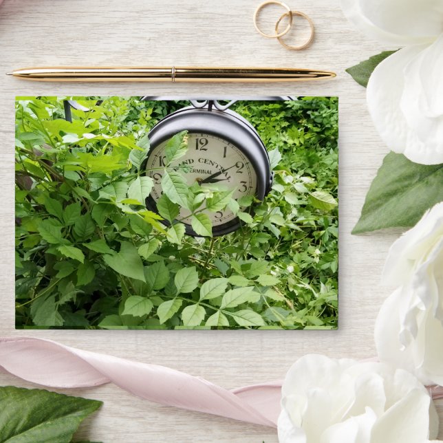 Bridal Shower Clock Greenery Photo Invitation Envelope (Wedding)