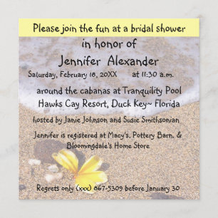 Bridal Shower Coastal Location Party Invitation