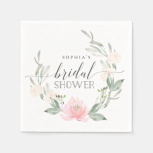 Bridal Shower Cocktail Napkins Pastel Blush