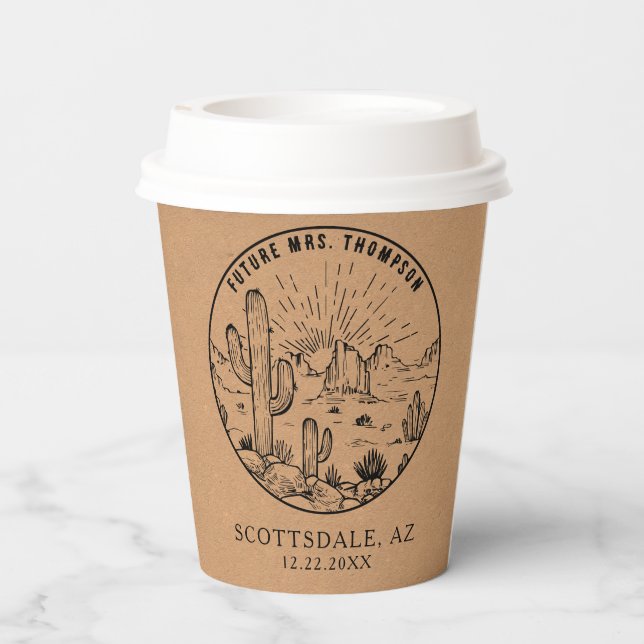 Bridal Shower Coffee Bar Customised Desert Wedding Paper Cups (Back)