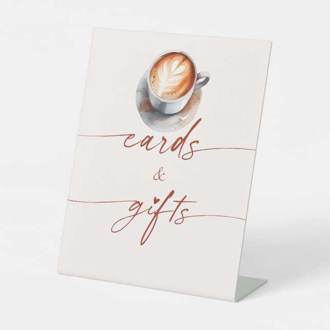 Bridal Shower Coffee Cards & Gifts  Pedestal Sign (Front)
