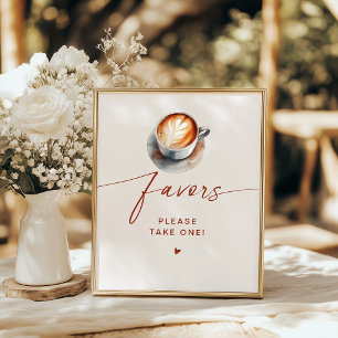Bridal Shower Coffee Favors Pedestal Poster