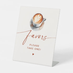 Bridal Shower Coffee Favours Pedestal Sign
