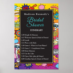 Bridal Shower Comic Pop Art 💥🎉  Speech Bubbles Poster