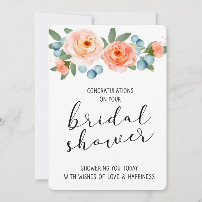 Bridal Shower Congratulations Card  (Front)