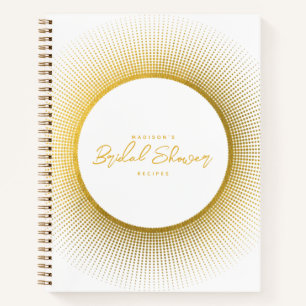 Bridal Shower Cooking Kitchen Recipe White Gold Notebook