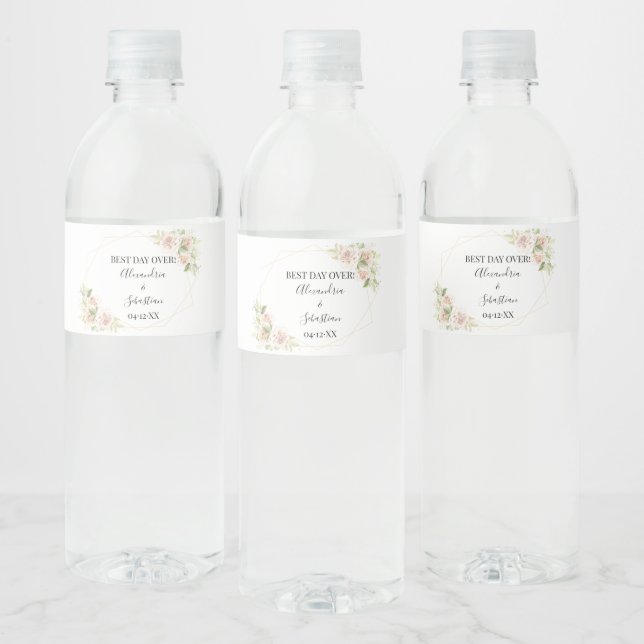 Bridal Shower Couples Wedding Water Bottle Label (Bottles)