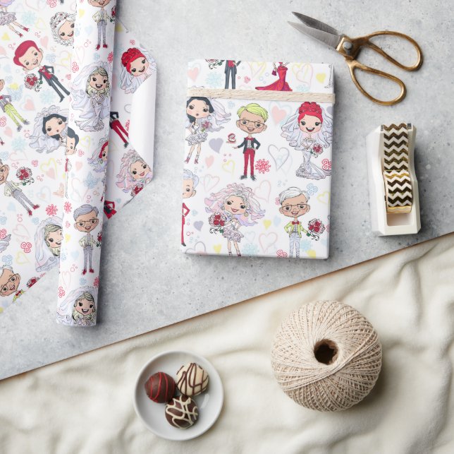 Bridal Shower Couples Wrapping Paper (Crafts)