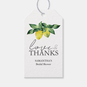 Bridal Shower Custom Favour Tags Lemon Theme