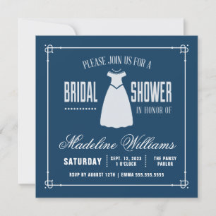 Bridal Shower   Cute Little White Dress Invitation