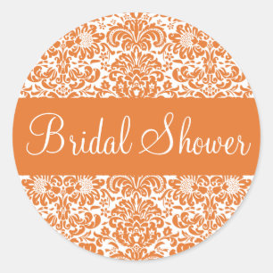 Bridal Shower Damask Envelope Sticker Seal