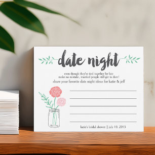Bridal Shower Date Night Idea Card   Mason Jar