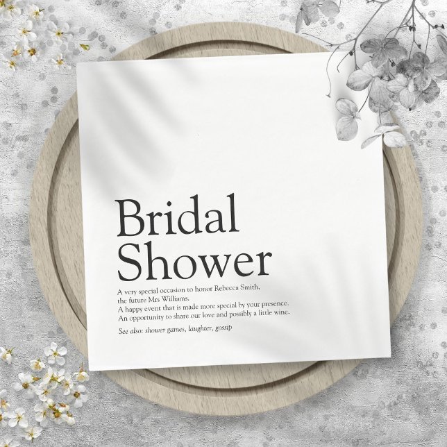 Bridal Shower Definition Modern Fun Napkin (Bridal Shower Definition Modern Fun Napkins)