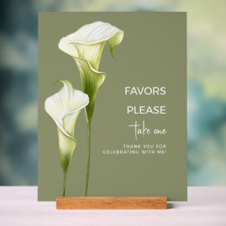 Bridal Shower Delicate Calla Lilies | Acrylic Sign
