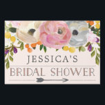 Bridal Shower Directional Yard Sign Sweet Blooms<br><div class="desc">Lead the way with this lovely yard sign! Easily edit the name and event. Rotate the arrow as needed!</div>