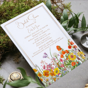 Bridal Shower Display Shower Boho Wildflowers Invitation