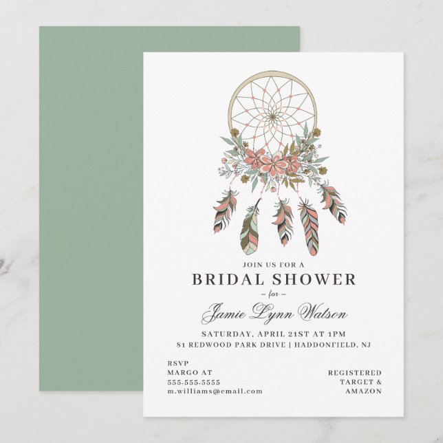 Bridal Shower | Dream Catcher Invitation (Front/Back)