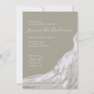 Bridal Shower Dress Gown Taupe Invitation