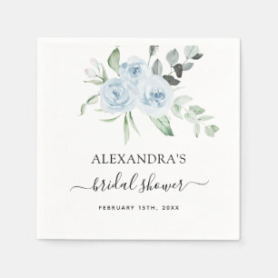 Bridal Shower Dusty Blue Eucalyptus Sage Green Napkin