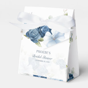 Bridal Shower Dusty Blue Floral Rustic Favour Box