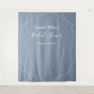 Bridal Shower Dusty Blue Geometric Photo Booth Tapestry