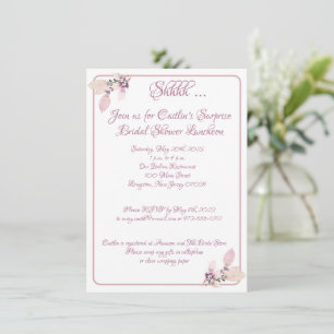 Bridal Shower, Dusty Rose Outline Invitation