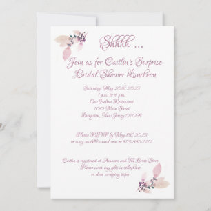 Bridal Shower, Dusty Rose Watercolor  Invitation