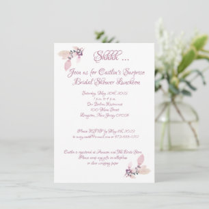 Bridal Shower, Dusty Rose Watercolor Invitation
