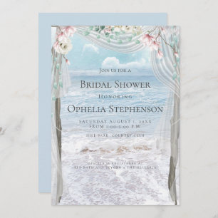 BRIDAL SHOWER Elegant Beach Floral Arbor Invitation