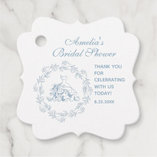 Bridal Shower - Elegant Blue Favour / Thank You Ta Tags