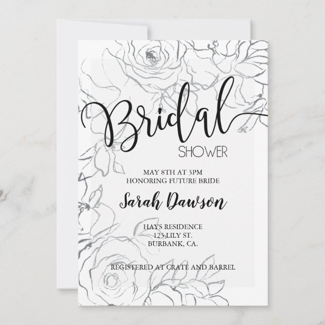 Bridal shower, Elegant Bridal shower Invitation (Front)